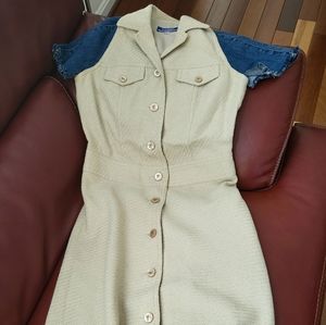 Burberry Denim Sleeve Linnen Shirt Dress